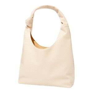 NWT! Ulta Beauty Cream Knot-Detail Tote Shoulder Bag.